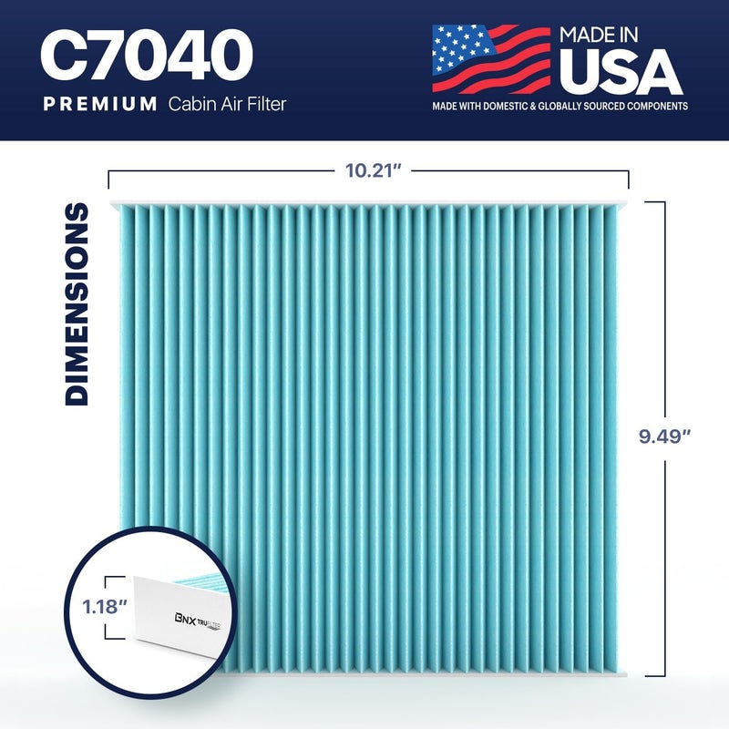 BNX TruFilter C7040 Cabin Air Filter, HEPA 99.97%, MADE IN USA, Compatible With Dodge Durango 2011-2023, Jeep Grand Cherokee 2011-2021, 2022 Grand Cheroke WK - Image 3